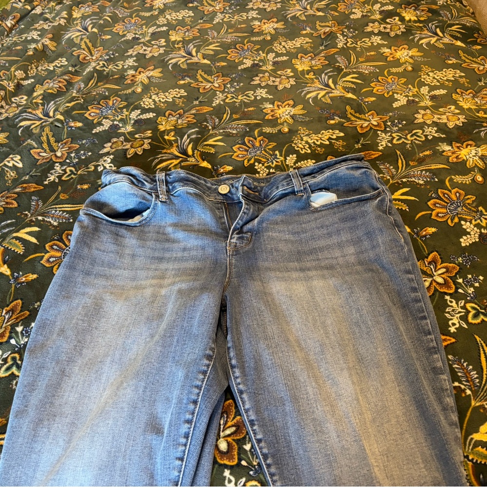 Maurices Blue Skinny Jeans with Faded Wash